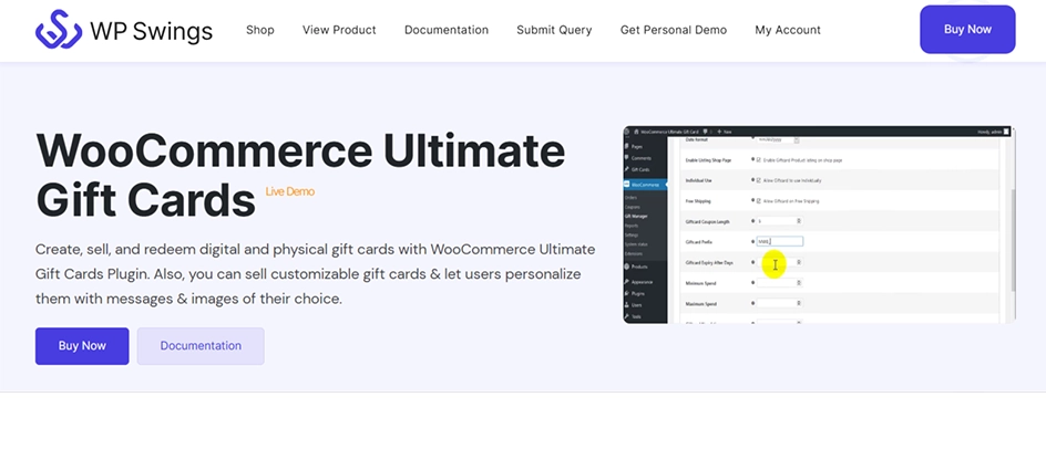 wp swings - gift card plugins
