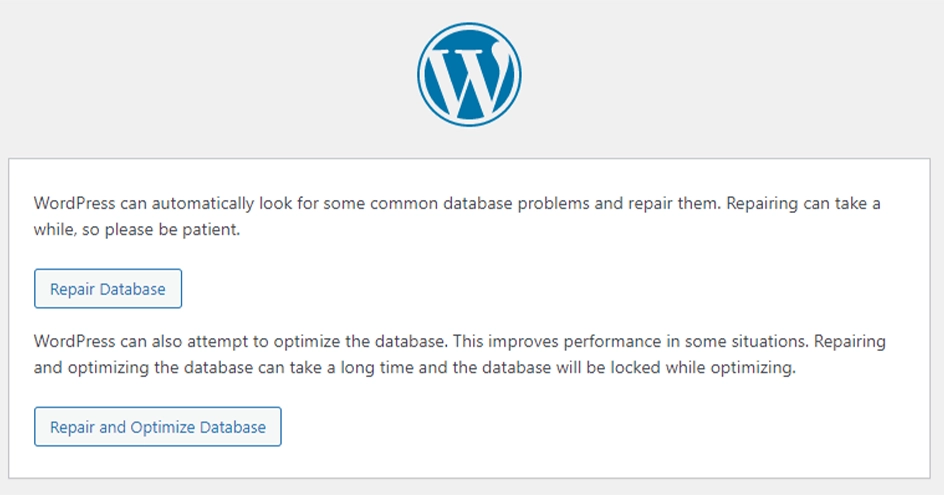 Repairing WordPress Database