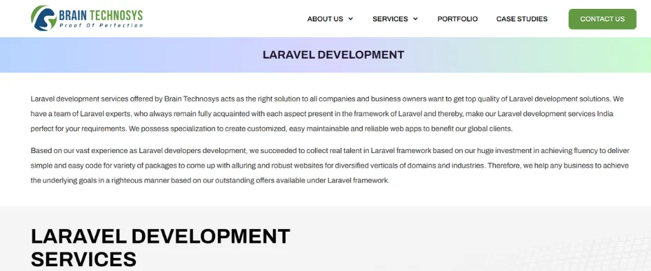 Brain Technosys-laravel Development
