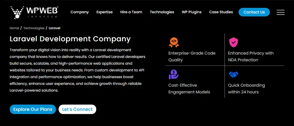 WPWeb Infotech - laravel Development
