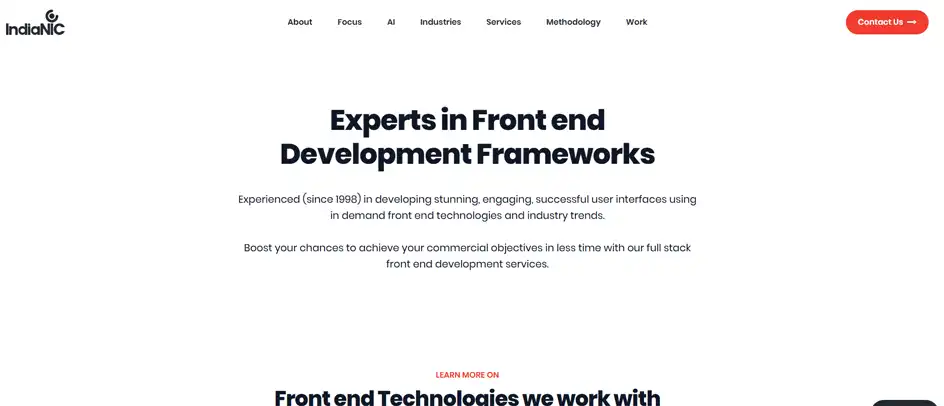 IndiaNIC - Front End Development