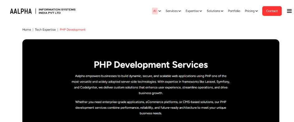 Aalpha Information Systems - PHP Development