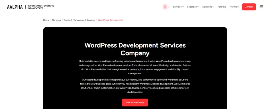 Aalpha - WordPress development india