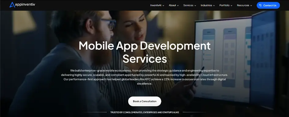 Appinventiv services page