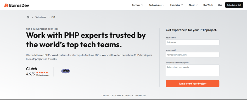 BairesDev - PHP Development USA