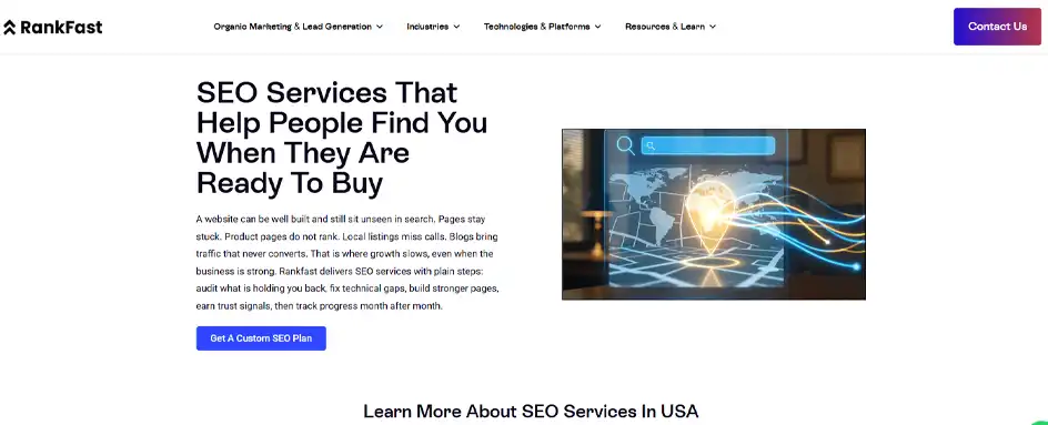 Rankfast Services page