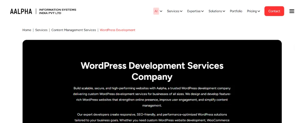 AAlpha - WordPress Development india