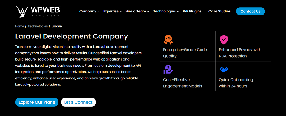 WPWeb Infotech - Laravel Developement Uk