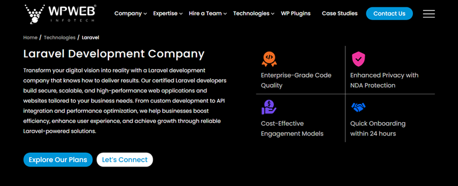 WPWeb Infotech_ Laravel