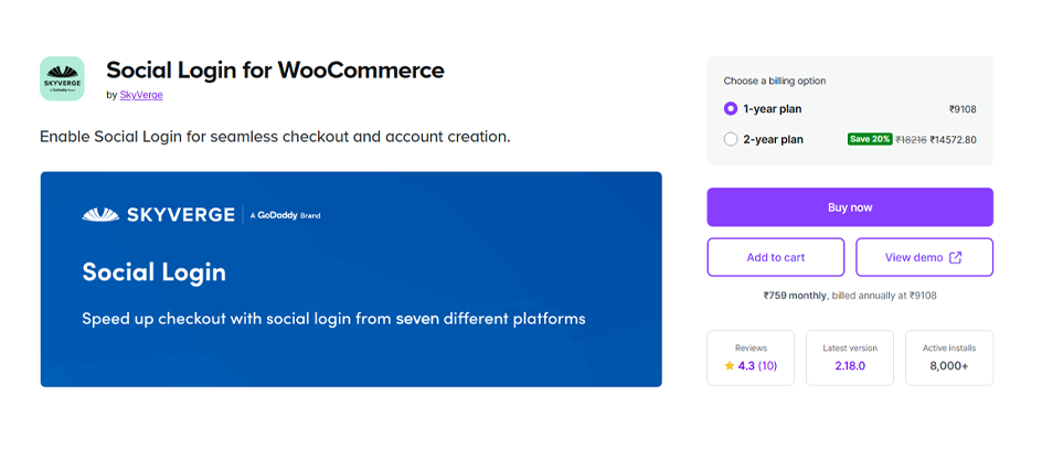 WooCommerce Social Login - Plugin