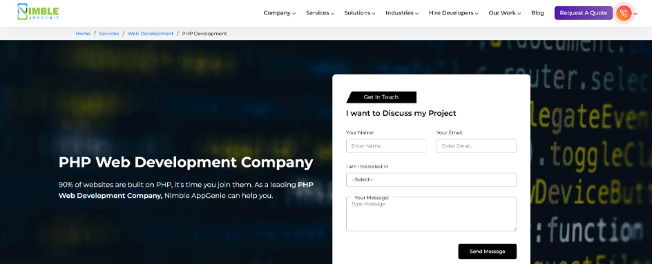 Nimble AppGenie PHP UAE