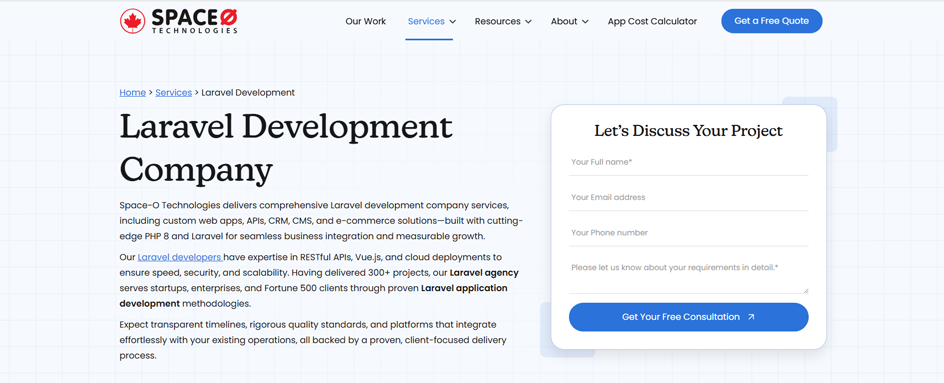 Space O Technologies Laravel Canada
