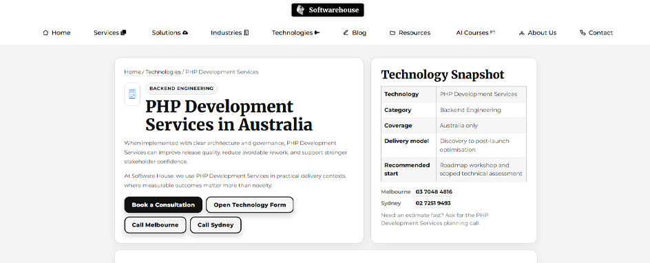 The Software House PHP AUS