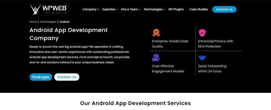 WPWeb Infotech Android UAE