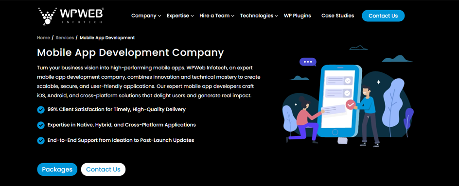 WPWeb Infotech Mobile app