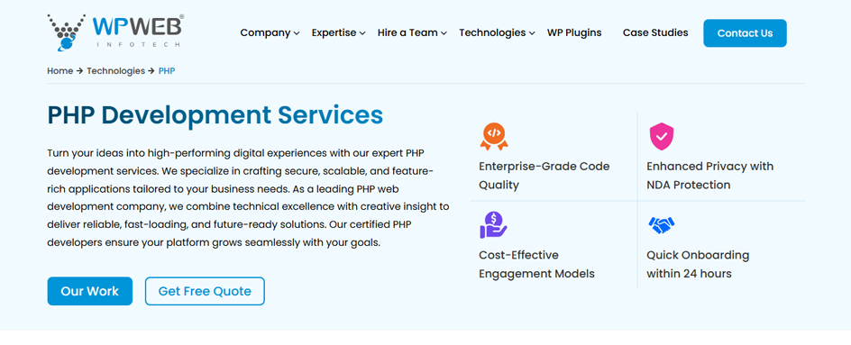 WPWeb Infotech PHP AUS