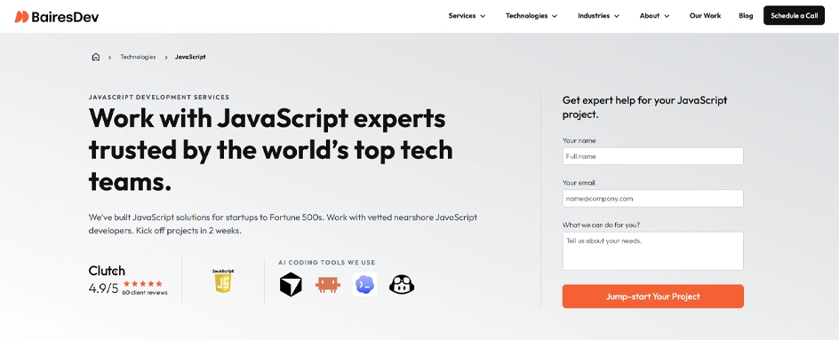 BairesDev javascript