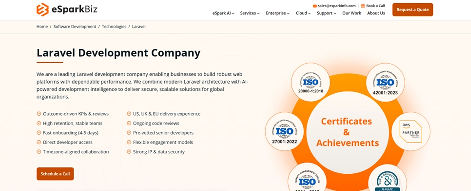 eSparkBiz - Laravel Development Companies