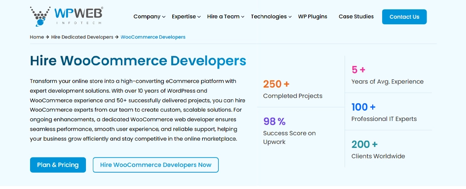 WPWeb Infotech - Woocommerce Development companies