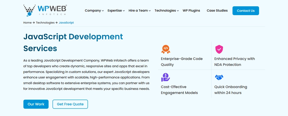 WPWeb Infotech javascript
