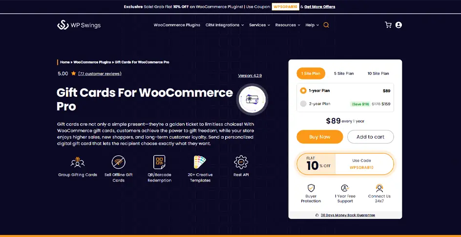 Gift Cards for WooCommerce (Woo)