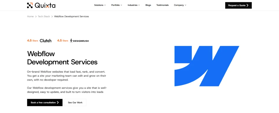 Webflow Development Company - Quixta